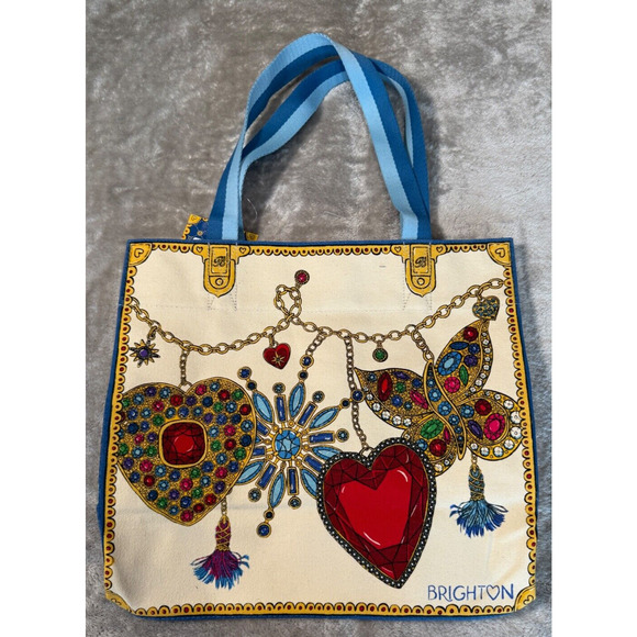Brighton Holiday Glittering Love Limited Edition Large Canvas Tote Bag NWT - Picture 1 of 7